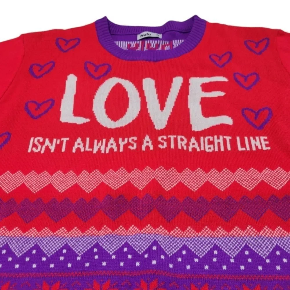 Hulu Sweater Size Medium Love, Victor Hulu Series Knit Sweater Heart Pattern EUC